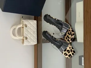French leopard clear high heel mules sandals for women summer fashion stylish party footwear