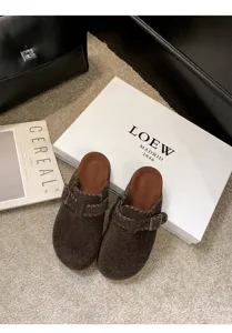 Gemütliche Damen Plüsch Clogs für den Winter, dicke Plateau Pantoletten gefüttert.