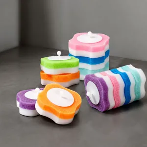 Disposable Toilet Brush Replacement Head Double Layer Cleaning Sponge Multi Color Bathroom Cleaning Tool Accessories