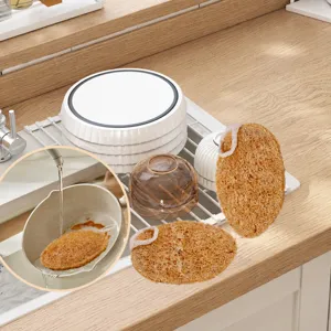 Natural luffa dishwashing sponge plant fiber eco-friendly kitchen cleaning scrub pad tool