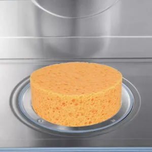Ronde cellulose reinigingspons voor de keuken, dikke absorberende houtpulp spons.