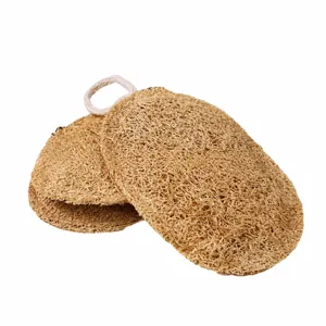 Natural loofah dish washing sponge scrubbing pad with hanging loop eco friendly kitchen tool