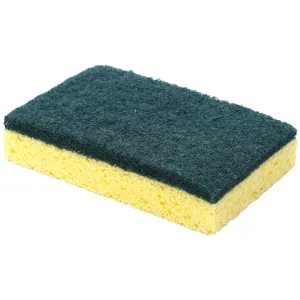 Dual-layer kitchen cleaning sponge scouring pad for dishwashing and oil removal.