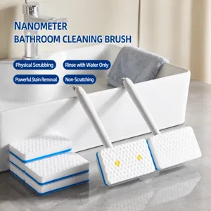 Multifunctional Long Handle Bathroom Cleaning Brush Tile Bathtub Sponge Brush Floor Glass Cleaning Tool