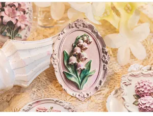 Pack d'autocollants en relief floral vintage, matériel DIY de scrapbooking muguet