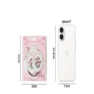 Paquet d'autocollants floraux en relief graphique de taille avec dimensions.