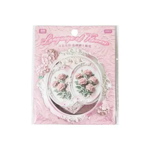 Yuxian pack autocollants floraux rétro, 20pcs cartes décoratives DIY journal vintage.