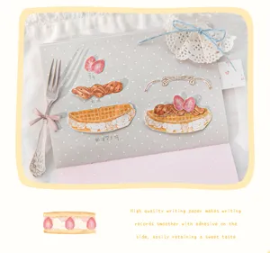 Bloc-notes adhésifs mignon thème boulangerie avec motifs de gaufres créatifs pour étudiants.