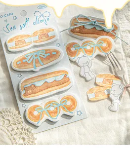 Joli bloc-notes autocollant ours pain, papeterie créative mignonne pour bureau et école.