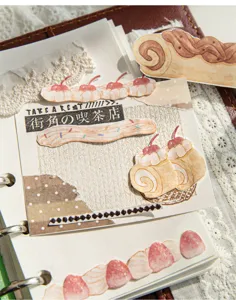 Détail de bloc-notes dessert mignon, notes adhésives créatives pâtisserie pour bureau quotidien