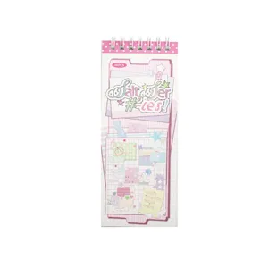 Cute Korean ins style spiral memo notepad and DIY decorative sticker book with sweet cover design.