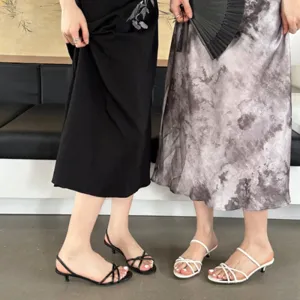 Femmes Élégantes Sandales À Talons Chatons Brides Ouvertes Mode Été Chaussures Chics