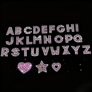 Lettres de l Alphabet en Alliage Strass Breloques Coulissantes Colorées Matériaux de Bricolage pour Bracelet Chaîne de Téléphone Création Bijoux