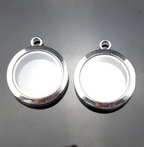 Runde silberne schwimmende Medaillon Anhänger, Glas Gau Box für Schmuckherstellung.