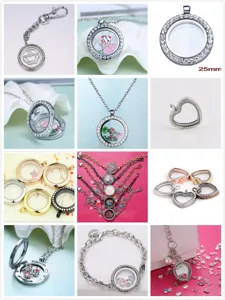 Pendentif medaillon en verre flottant colliers bracelets porte-cles ensemble chic