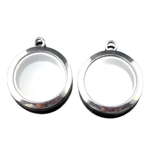Runder Glas Medaillon Anhänger zum Befüllen für DIY Schmuckherstellung und Amulett Aufbewahrung.
