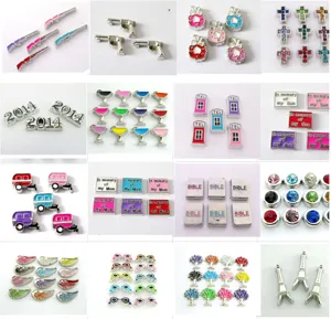 Assortiment de charms flottants pour médaillon en métal émail strass accessoires DIY