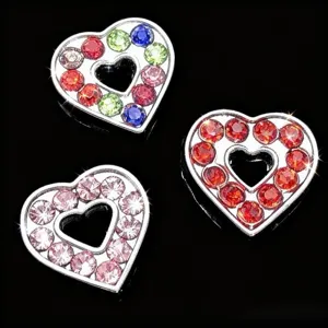 Ciondolo in Lega con Strass a Cuore DIY per Creazione Gioielli Bracciale Portachiavi