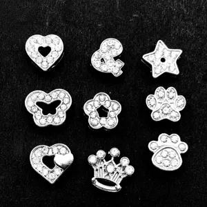 8mm Strass Metall Charms DIY Armband Anhänger Nahaufnahme Detailansicht Zubehör