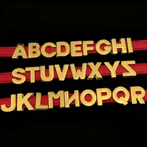Pendentifs lettres en alliage lisse or 8mm pour la fabrication de bijoux DIY et bracelets
