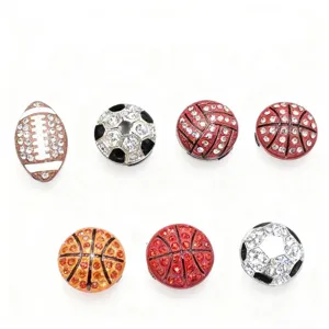 ciondoli con palline sportive in strass 8mm accessori braccialetto fai da te.