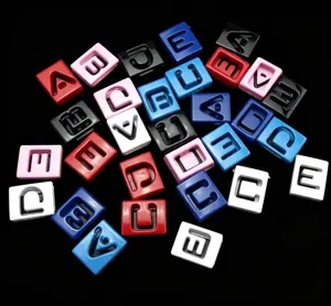 8mm perles de lettres creuses colorees diy bijoux faits main bracelet collier accessoires