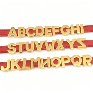 Charms de lettres de l'alphabet en alliage brillant 8mm pour bracelets de bijoux faits à la main.