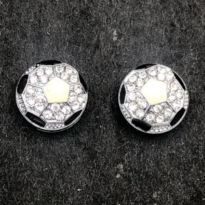 8mm perla pallone da calcio strass charm cristallo brillante per braccialetto DIY dettaglio.