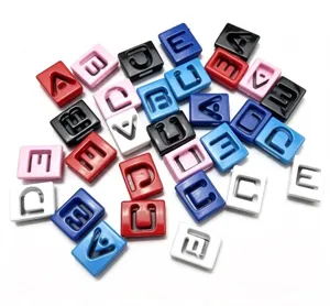 8mm perles de lettres colorées creuses, accessoires de bricolage pour bracelets faits main.