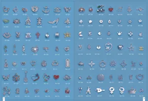 Alloy rhinestone charms pendant jewelry accessories DIY keychain wholesale multiple designs