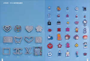 Alloy rhinestone and enamel charms assortment, metal pendants and sliding beads for jewelry.
