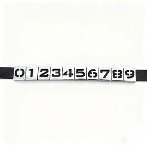 8mm hollow digital alloy loose beads DIY phone chain jewelry accessories black strap display