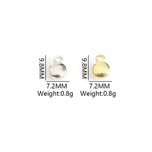 Goud en zilver gestreepte ronde legering hanger bedels voor DIY mode sieraden accessoires.