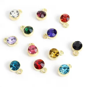 Kleurrijke strass bedels hanger legering DIY sieraden maken accessoires kleine geboortesteen.