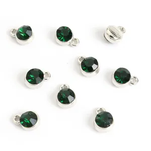 Legering groene strass kleine hangertjes charms december geboortesteen sieraden accessoire