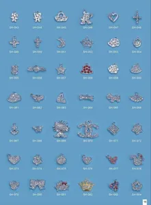Strass Legierung Charms DIY Schmuck Anhänger Verschiedene Formen Nette Perlen Set