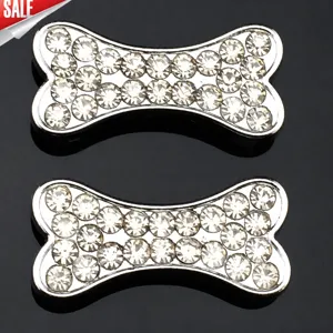 10mm bone rhinestone charms metal DIY pet collar bead accessories sparkling crystal decor