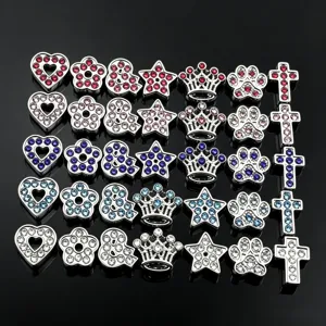 8mm alliage strass breloque perles cœur croix couronne étoile DIY porte-clés bijoux