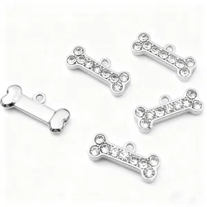 Silberne knochenform Strass DIY Anhänger Schmuck Zubehör Basteln Set 5 Stücke