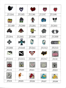 Alloy slide charm beads set assortment with various cartoon and brand icons for jewelry making