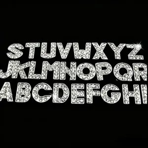 DIY Alloy Rhinestone Letter Charms Alphabet Pendant For Phone Chain Car Key Chain Jewelry Making Accessories