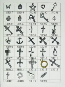 Alloy rhinestone charms pendant collection assortment set for jewelry making DIY craft.