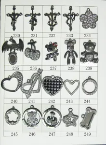 Wholesale alloy rhinestone pendant charms catalog grid DIY handmade jewelry accessories kit