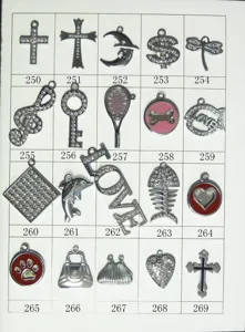 Alloy rhinestone charms pendant catalog grid DIY jewelry accessories wholesale fashion items.