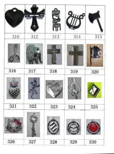 Alloy rhinestone charms and pendant accessories detail catalog showing various cute designs.