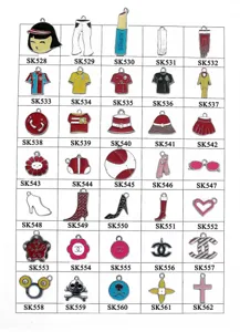 Alloy enamel pendants charms DIY jewelry making accessories assorted styles set wholesale
