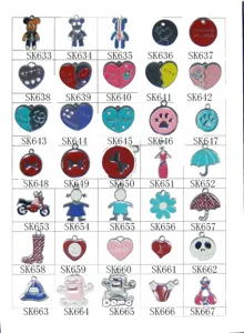 Assorted alloy enamel charm pendants cute designs DIY jewelry making accessories bulk