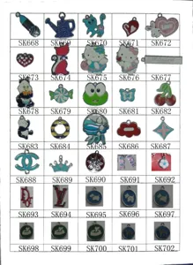 Assorted alloy enamel charms featuring cute cartoon designs and classic luxury brand logos.