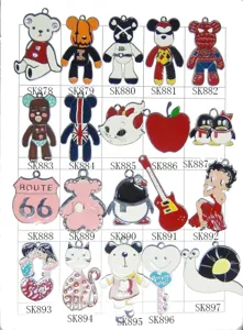 Alloy Enamel Cartoon Bear Charms Variety Pack Cute Jewelry DIY Accessories Pendants