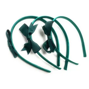Children Grosgrain Ribbon Bow Headbands Simple Solid Color Swallowtail Bow Hair Hoops Girls Princess Hair Accessories